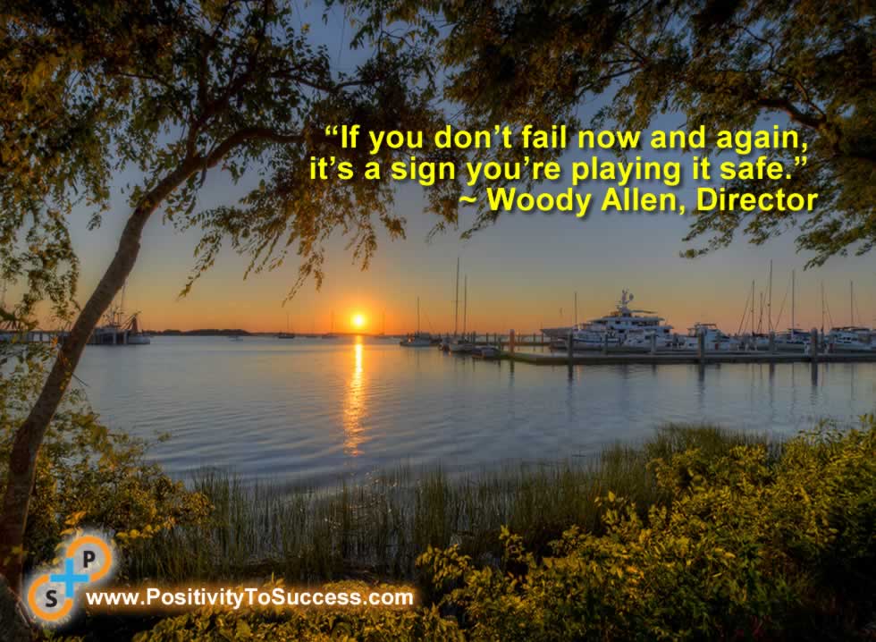 “If you don’t fail now and again, it’s a sign you’re playing it safe.” ~ Woody Allen, Director