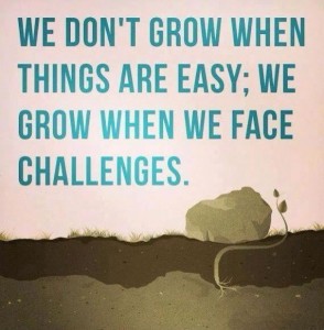 we dont grow when things are easy; we grow when we face challenges.