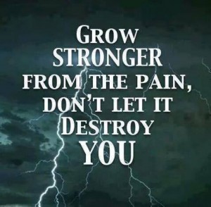 grow stronger from the pain. Don't let it destroy you