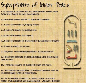 symptoms of inner peace